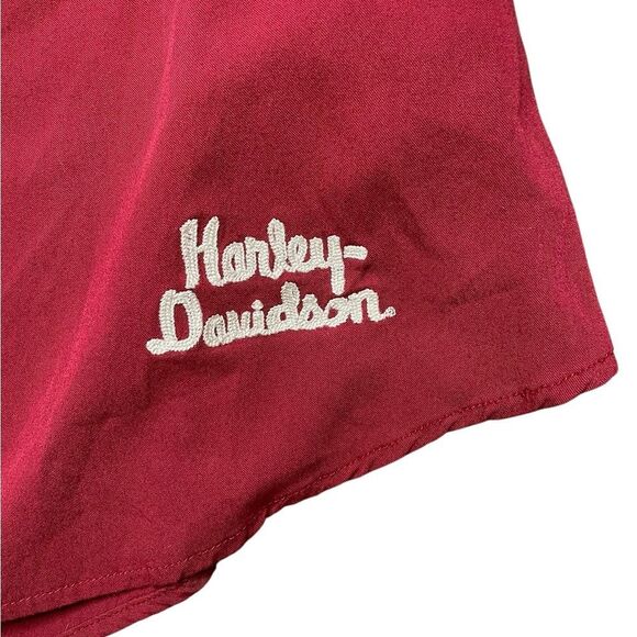 Harley-Davidson Moto Club Sleeveless Red Button Down Shirt Size Medium - Picture 8 of 12